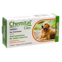 Chemital Chemitec Vermífugo para Cães - 4 Comprimidos