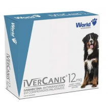 Ivercanis 12 mg 4 comprimidos - Antiparasitário para Cães - World Veterinária - World Veterinária